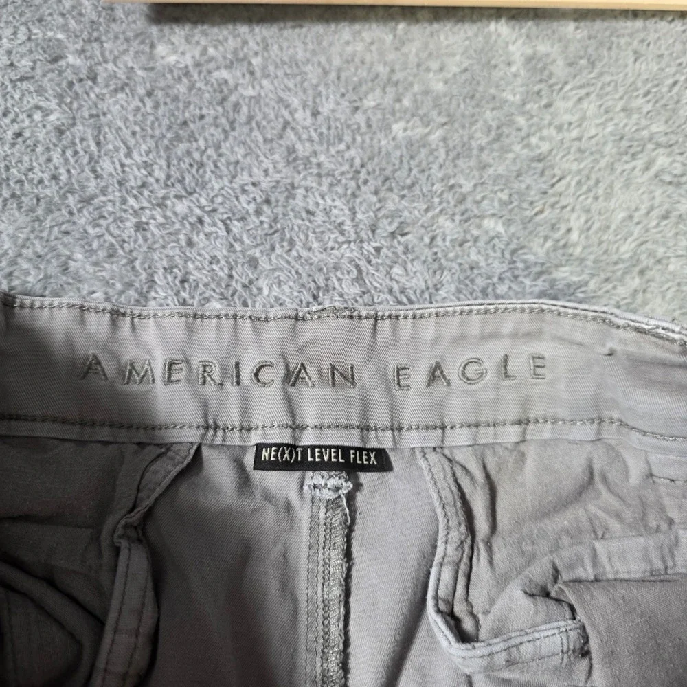American Eagle Mens 34x33.5 Slim‎ Chino Pants Grey Khaki Next Level Flex Stretch